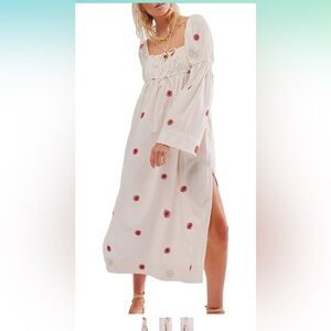 NWT Free People‎  Emory Embroidered Midi Dress xs
